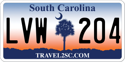 SC license plate LVW204