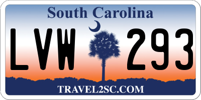 SC license plate LVW293