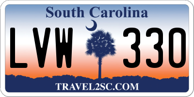 SC license plate LVW330