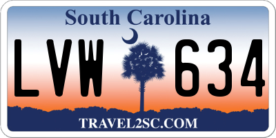 SC license plate LVW634