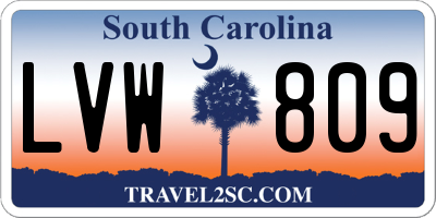 SC license plate LVW809