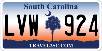 SC license plate LVW924