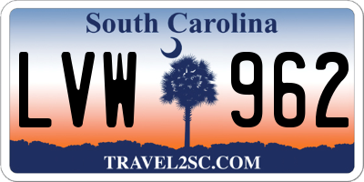 SC license plate LVW962