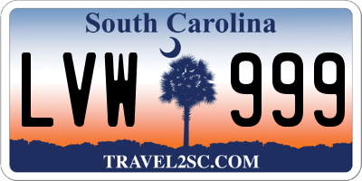 SC license plate LVW999