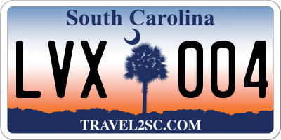 SC license plate LVX004