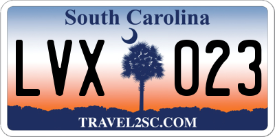 SC license plate LVX023