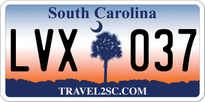 SC license plate LVX037