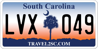 SC license plate LVX049