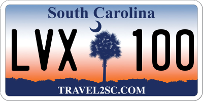 SC license plate LVX100
