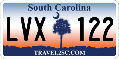 SC license plate LVX122