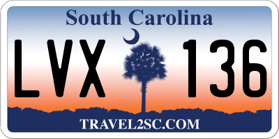 SC license plate LVX136