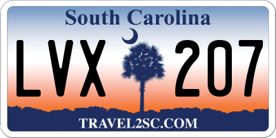 SC license plate LVX207