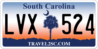 SC license plate LVX524