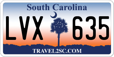 SC license plate LVX635