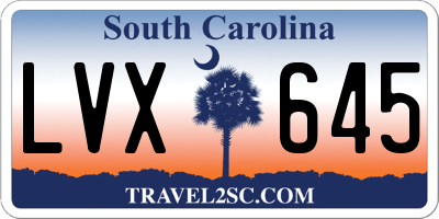 SC license plate LVX645