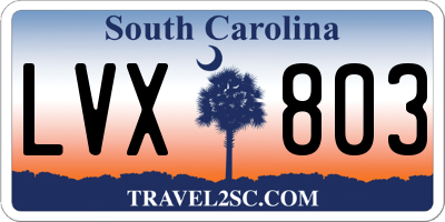 SC license plate LVX803