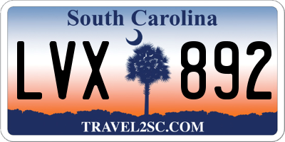 SC license plate LVX892