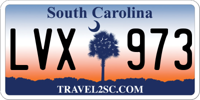 SC license plate LVX973