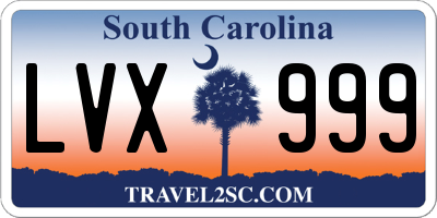 SC license plate LVX999