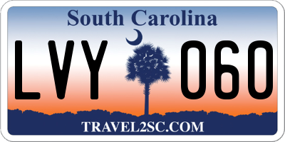 SC license plate LVY060