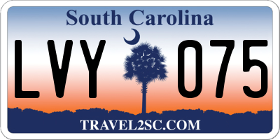 SC license plate LVY075
