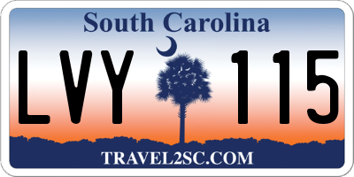 SC license plate LVY115