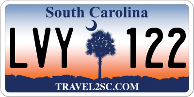SC license plate LVY122