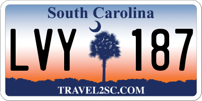 SC license plate LVY187