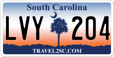 SC license plate LVY204
