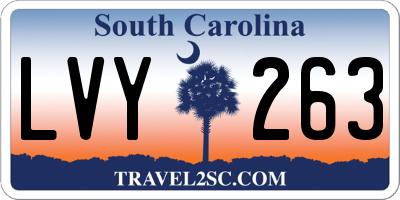 SC license plate LVY263
