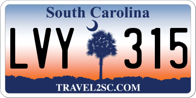SC license plate LVY315