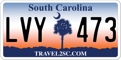 SC license plate LVY473