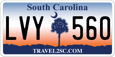SC license plate LVY560