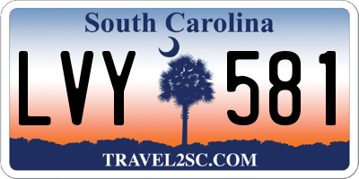 SC license plate LVY581