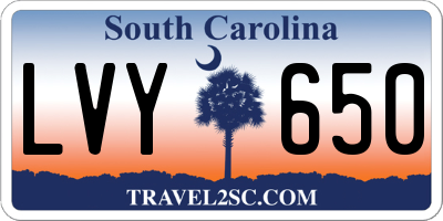 SC license plate LVY650