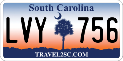 SC license plate LVY756