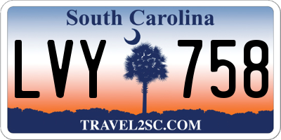 SC license plate LVY758