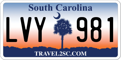 SC license plate LVY981