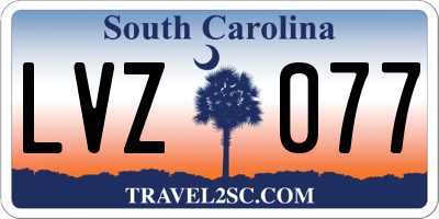 SC license plate LVZ077