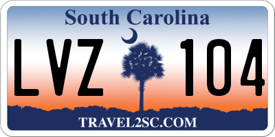 SC license plate LVZ104