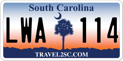 SC license plate LWA114