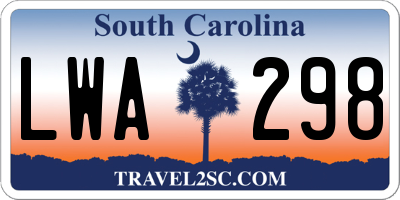 SC license plate LWA298