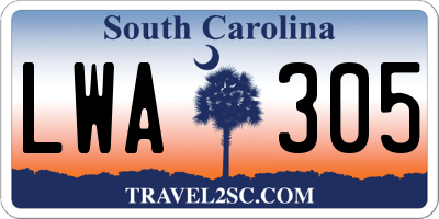 SC license plate LWA305