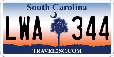 SC license plate LWA344