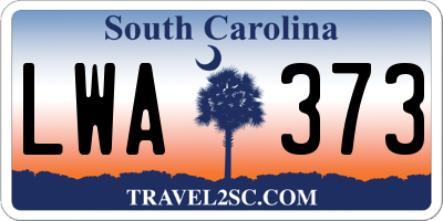 SC license plate LWA373