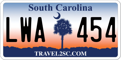 SC license plate LWA454