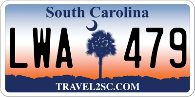 SC license plate LWA479