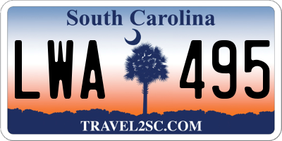 SC license plate LWA495