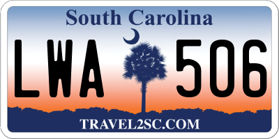 SC license plate LWA506
