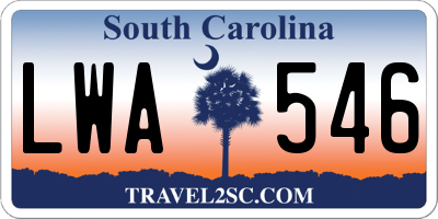 SC license plate LWA546